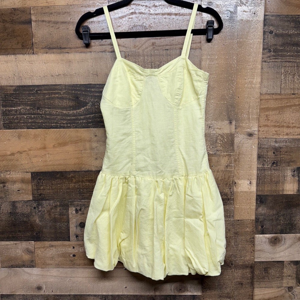 [BLANKNYC] Women's Yellow Mini Dress Spaghetti Strap Sleeveless‎ Summer Party